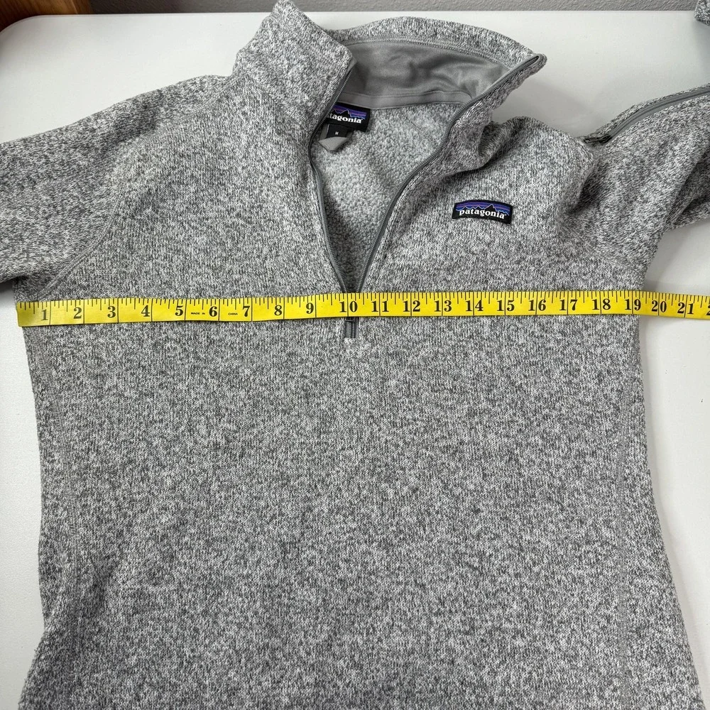 Patagonia Better Sweater Womens Medium Gray 1/4 Zip Pullover Fleece Pockets‎
